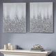 Aura Metallic Silver Glitter Hand Embellished Abstract Sparkle Canvas Wall Art Set Thumbnail Image