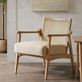 Kelly Modern Farmhouse Style Upholstered Wood Accent Chair with Cane Back Thumbnail Image
