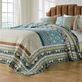 Thalia II Blue Quilted Boho Bedspread Set Bedding Thumbnail Image