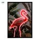 Pink Flamingo LED Lighted Tropical Canvas Framed Wall Art Thumbnail Image