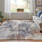 Kimber Blue and Ivory Geometric Abstract Area Rugs Thumbnail Image