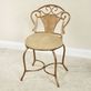 Lanora Aged Gold Metal Upholstered Vanity Chair Thumbnail Image