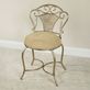 Lanora Platinum Metal Upholstered Vanity Chair Thumbnail Image