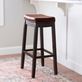 Milo Autumn Cherry Wood Backless Kitchen Bar or Counter Stool with Faux Leather Seat Thumbnail Image