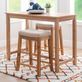 Vera Natural Finished Wooden Counter or Bar Height Tavern Pub Table and Stools Set Thumbnail Image