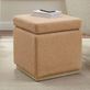Mya Sand Boucle Upholstered Square Storage Ottoman Thumbnail Image