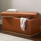 Eli Auburn Faux Leather Upholstered Rectangle Storage Bench Thumbnail Image
