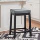 Erindale Black Wood Backless Kitchen Counter Stool with Faux Leather Seat Thumbnail Image