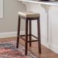 Ryedale Natural Cherry Wood Backless Kitchen Bar Stool with Faux Leather Seat Thumbnail Image