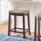 Ryedale Natural Cherry Wood Backless Kitchen Counter Stool with Faux Leather Seat Thumbnail Image