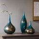 Eudora Sapphire Blue and Bronze Handcrafted Glass Vase Set of 3 Thumbnail Image