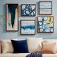 Sonata Blue Modern Abstract Canvas Gallery Wall Art Set of 5 Thumbnail Image
