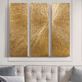 Yves Metallic Gold Burst Design Modern Triptych Wall Art Panel Set Thumbnail Image
