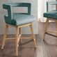 Viola Slate Gray Upholstered Wooden Swivel Counter Stool with Open Back Thumbnail Image