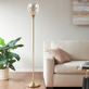 Seraphine Antique Brass Metal Floor Lamp with Mercury Glass Uplight Shade Thumbnail Image