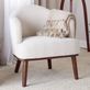 Ahoy Off White Upholstered Accent Chair with Walnut Finished Wood Legs Thumbnail Image