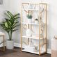Constellation White and Gold Openwork Modern Four Shelf Bookcase Thumbnail Image