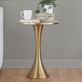 Selene Gold Metal Round Accent Table with Hourglass Shaped Base Thumbnail Image