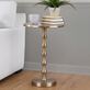 Bora Bamboo Style Gold Metal Round Accent Table Thumbnail Image