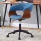 Avery Blue Upholstered Modern Office Desk Chair with Caster Wheels Thumbnail Image