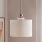 Marceline Nickel Metal Pendant Hanging Ceiling Lamp with Off White Shade Thumbnail Image
