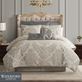 Blenheim Platinum and Warm Ivory Damask Comforter Set Luxury Bedding by Waterford Linens Thumbnail Image