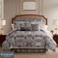 Lorna Mocha Damask Comforter Set Luxury Bedding by Waterford Linens Thumbnail Image