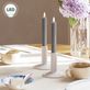 Deluxe Home Art WETLOOK(TM) Gray LED Flameless 6 Inch Taper Candle Set of 2 Thumbnail Image