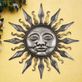 Gleaming Sun Face Indoor Outdoor Antique Pewter Finished Metal Wall Art Thumbnail Image