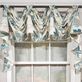 Alonton Federal Blue and Turquoise Jacobean Floral Victory Window Valance Thumbnail Image