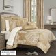Potenza Gold Polyester Satin Damask Comforter Set Luxury Bedding by Royal Court Thumbnail Image