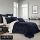 Everett Navy Blue Plush Fleece Ribbed Comforter Set Bedding by J Queen New York Thumbnail Image