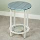 Oceana Sea Turtle Handpainted Round Coastal Accent Table with Plank Style Top Thumbnail Image
