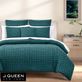 Cloud Puff Solid Teal Marshmallow Soft Quilt Set Bedding from J Queen Bold Thumbnail Image