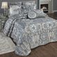 Lyra Slate Woven Jacquard Damask Oversized Bedspread Set Luxury Bedding Thumbnail Image