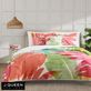 Tiki Fuchsia and Coral Tropical Palm Leaf Quilt Set Bedding by J Queen Bold Thumbnail Image