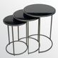 Lionel Silver Metal Nesting Table Set of 3 with Round Black Marble Tops Thumbnail Image