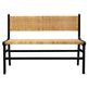Leana 47 Inch Wide Black Wood and Woven Rattan Bench Thumbnail Image