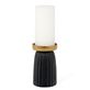 Aria Small Black and Gold Pillar Candleholder Thumbnail Image