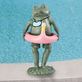 Beach Buddy Frog with Floatie Swimming Pool Themed Outdoor Garden Sculpture Thumbnail Image