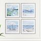 Beach Front Coastal Scenes Sailboats on the Water Framed Canvas Wall Art Set of 4 Thumbnail Image