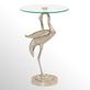 Metallic Heron Sculptural Side Table with Round Glass Top Thumbnail Image
