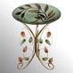 Natural Elements Leaf Outdoor Birdbath Bird Feeder Glass Bowl with Metal Stand Thumbnail Image