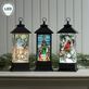 Shimmer Faux Stained Glass LED Lighted Christmas Holiday Lantern Glitter Globe Thumbnail Image