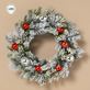 Arctic Frost White Flocked Faux Pine Indoor Outdoor Lighted Winter Wreath Thumbnail Image