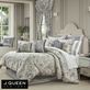 Annabelle Silver and Dark Gray Damask Comforter Set Luxury Bedding by J Queen New York Thumbnail Image