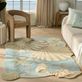 Odeta Light Blue Handmade Wool Coastal Starfish Seashell Shaped Area Rugs Thumbnail Image