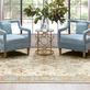Ivette Stain Resistant Variegated Ivory Traditional Palmette Area Rugs Thumbnail Image