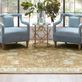 Ivette Stain Resistant Variegated Light Taupe Traditional Palmette Area Rugs Thumbnail Image