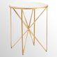 Darby Gold Metal Round Accent Table with Hairpin Legs and White Marble Top Thumbnail Image